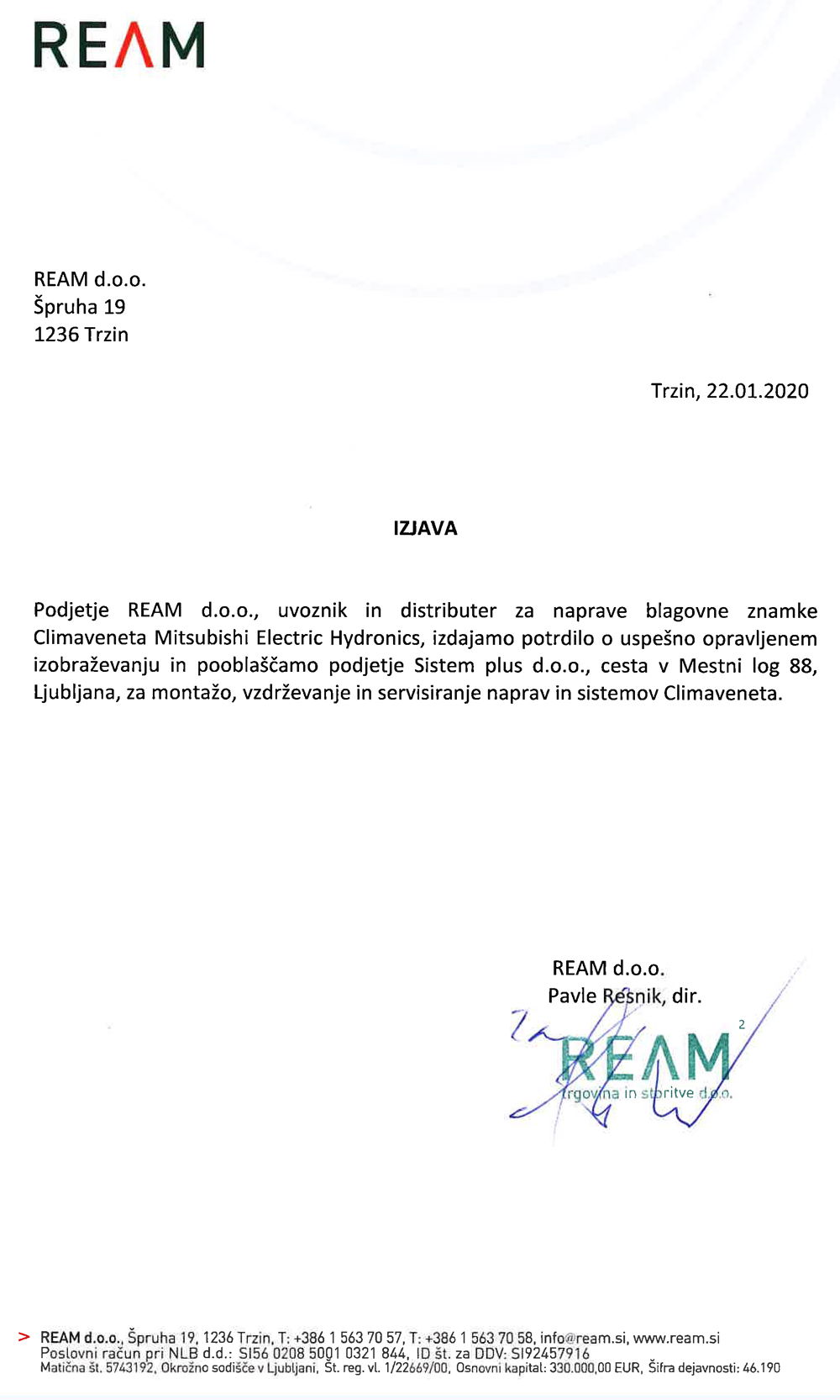 ClimaVenetaCertifikat