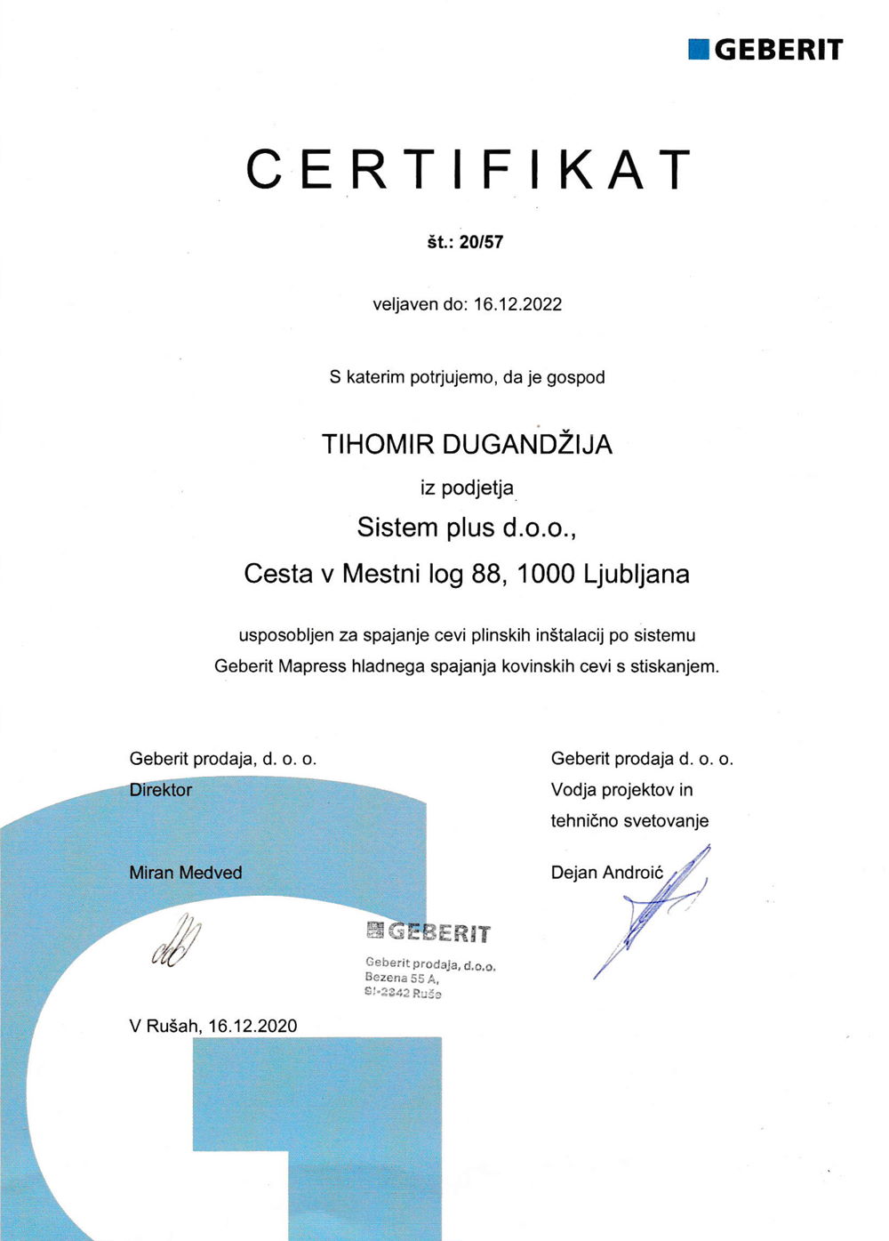 Geberit2022Certifikat